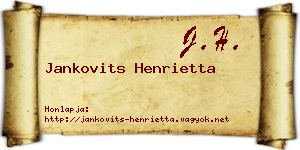 Jankovits Henrietta névjegykártya