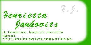 henrietta jankovits business card